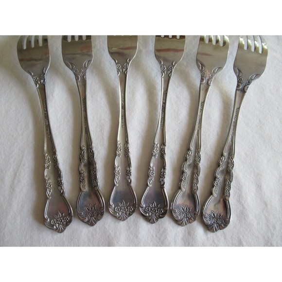 Roberts Rogers Co Korea & Taiwan DELIGHT Stainless Lot of 6x Dinner Forks 6.9" - Picture 8 of 10